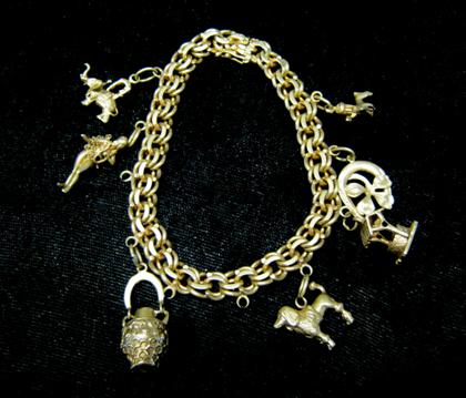 Appraisal: karat yellow gold charm braceletCharms of varying size and shape