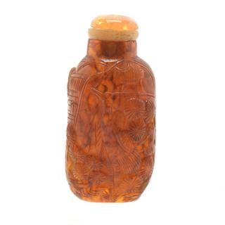 Appraisal: An Amber Snuff Bottle th Century cm An Amber Snuff