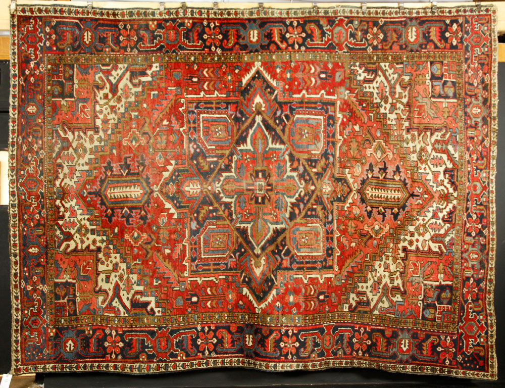 Appraisal: - Semi Antique Persian Heriz Carpet Semi-antique Northwest Persian Heriz