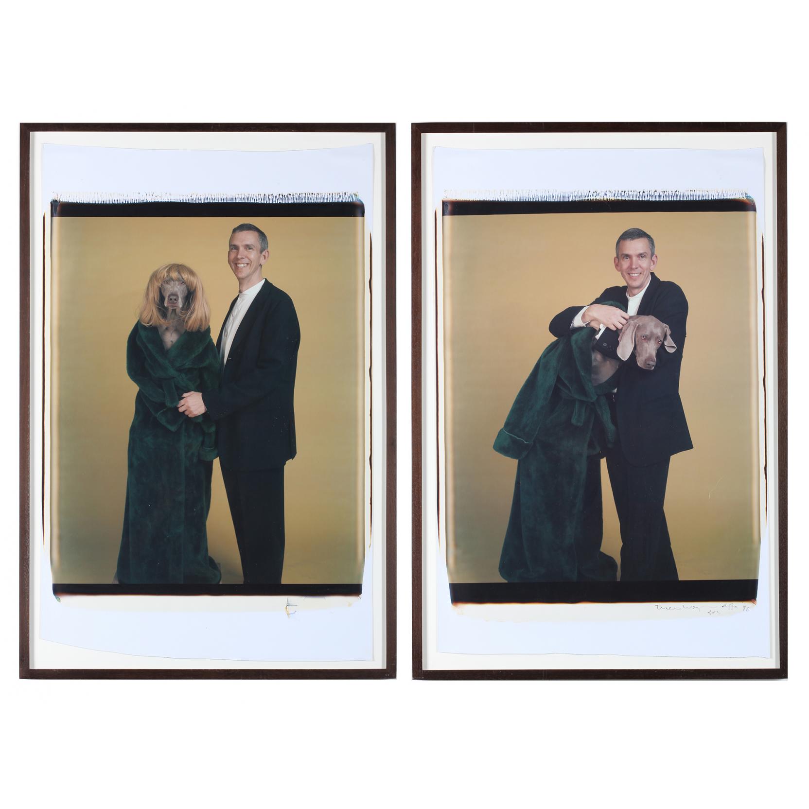 Appraisal: William Wegman Am b Pair of Color Polaroids one signed