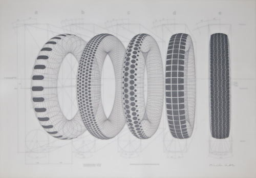 Appraisal: Richard Hamilton British b Five Tyres Remoulded Relief cast in