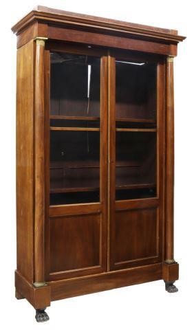 Appraisal: French Empire style mahogany bookcase late th c molded cornice