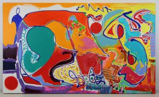 Appraisal: WEIL D M Acrylic on Canvas Play Signed and dated