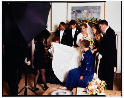 Appraisal: TINA BARNEY american b UNTITLED THE WEDDING PHOTO signed and