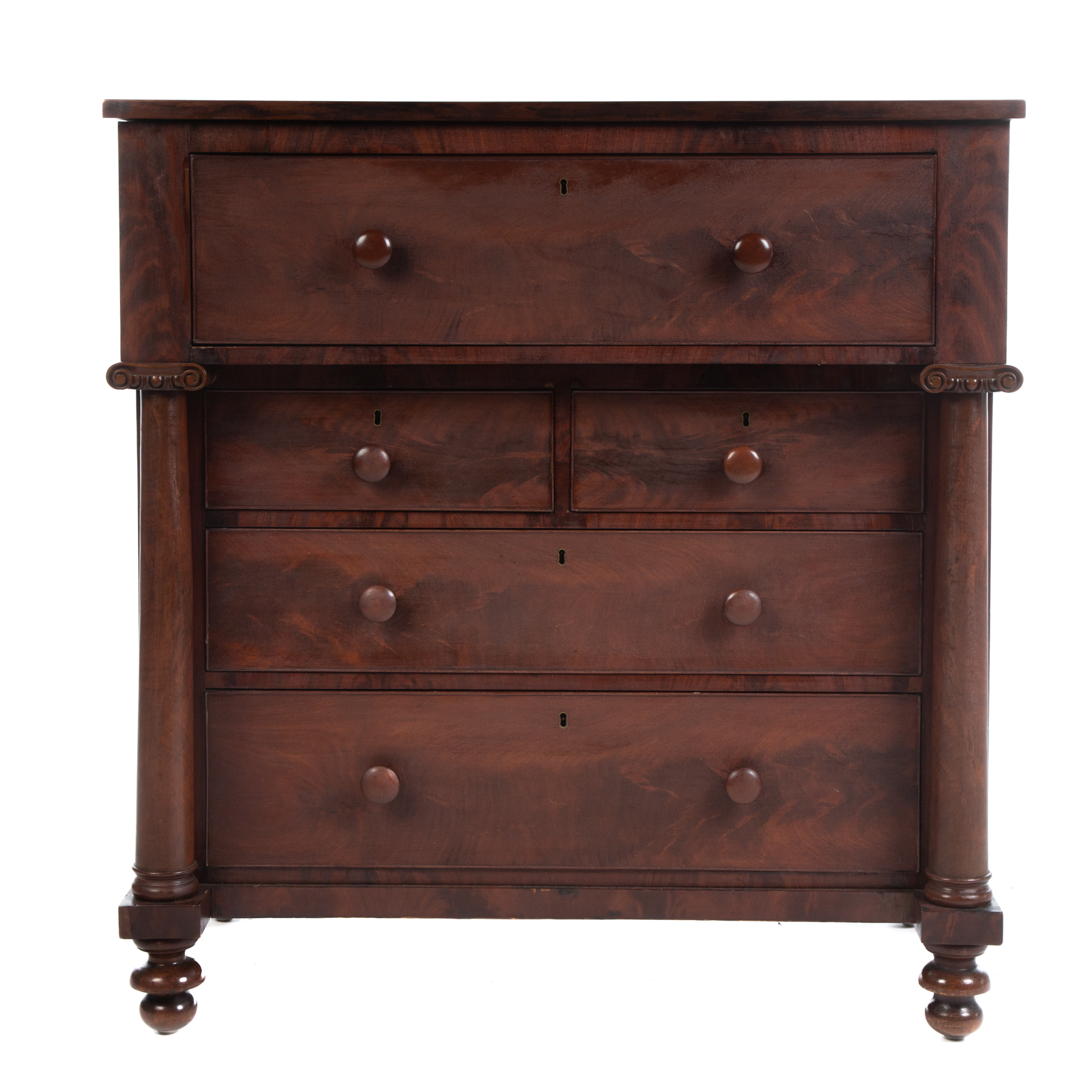 Appraisal: AMERICAN CLASSICAL MAHOGANY CHEST Circa Baltimore Maryland Unusual drawer arrangement