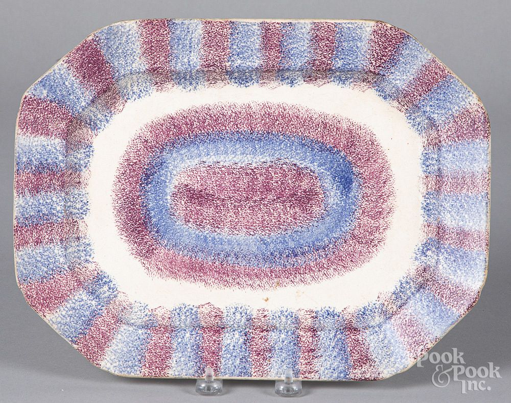 Appraisal: Blue and purple spatter platter Blue and purple spatter platter