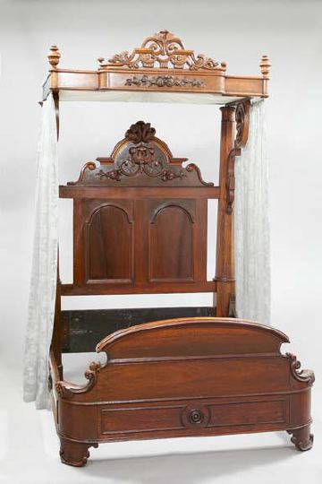 Appraisal: American Renaissance Revival Rosewood Half-Tester Bed third quarter th century