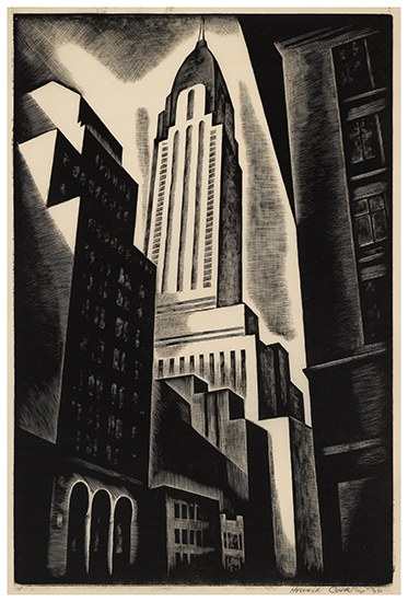 Appraisal: HOWARD COOK Chrysler Building Wood engraving x mm x inches