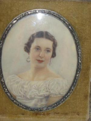 Appraisal: ENGLISH SCHOOL Portrait of a Woman in a White Ball