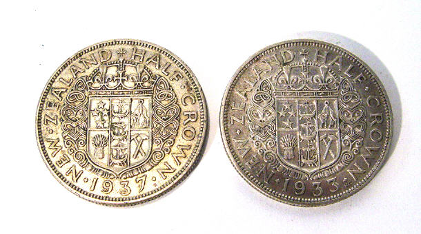 Appraisal: Two New Zealand Half Crowns and