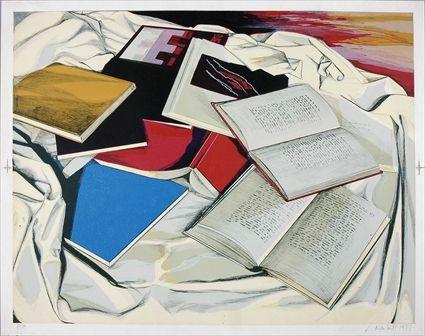 Appraisal: LOWELL NESBITT - UNTITLED STILL LIFE WITH BOOKS Lithograph in