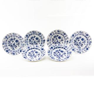 Appraisal: Grouping of Six Meissen Blue Onion Porcelain Plates Grouping of