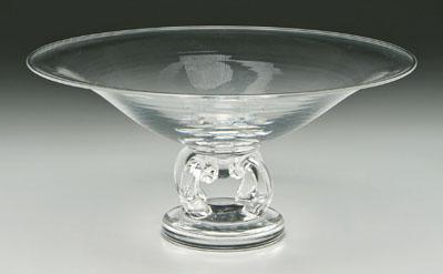 Appraisal: Steuben center bowl clear glass with crown style base marked