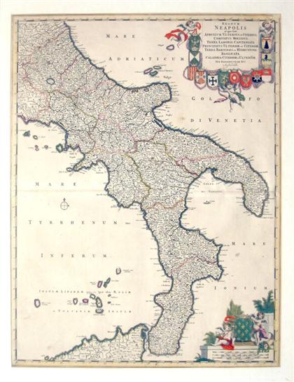 Appraisal: piece Hand-Colored Engraved Map Wit Frederick de Regnum Neapolis in