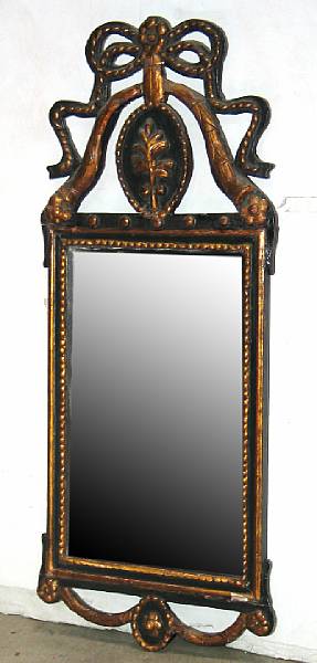 Appraisal: An Italian Neoclassical style painted and giltwood mirror mid th