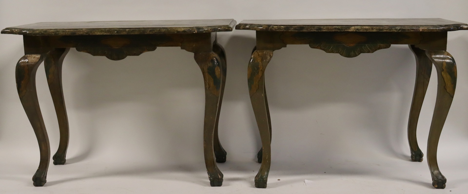 Appraisal: AN ANTIQUE PAIR OF FAUX FINISHED CONSOLES th Century possibly