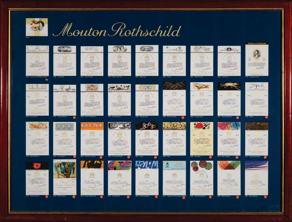 Appraisal: Chateau Mouton Rothschild The Artist Labels Poster with labels from