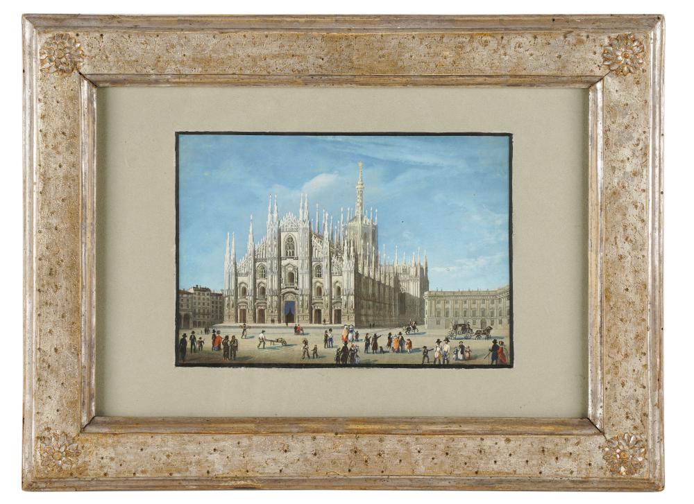 Appraisal: CATHEDRAL SCENEItalian School watercolor on paper unsigned Provenance The Estate