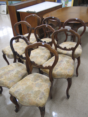 Appraisal: A GROUP OF EIGHT VICTORIAN BALLOON-BACK DINING CHAIRS English th