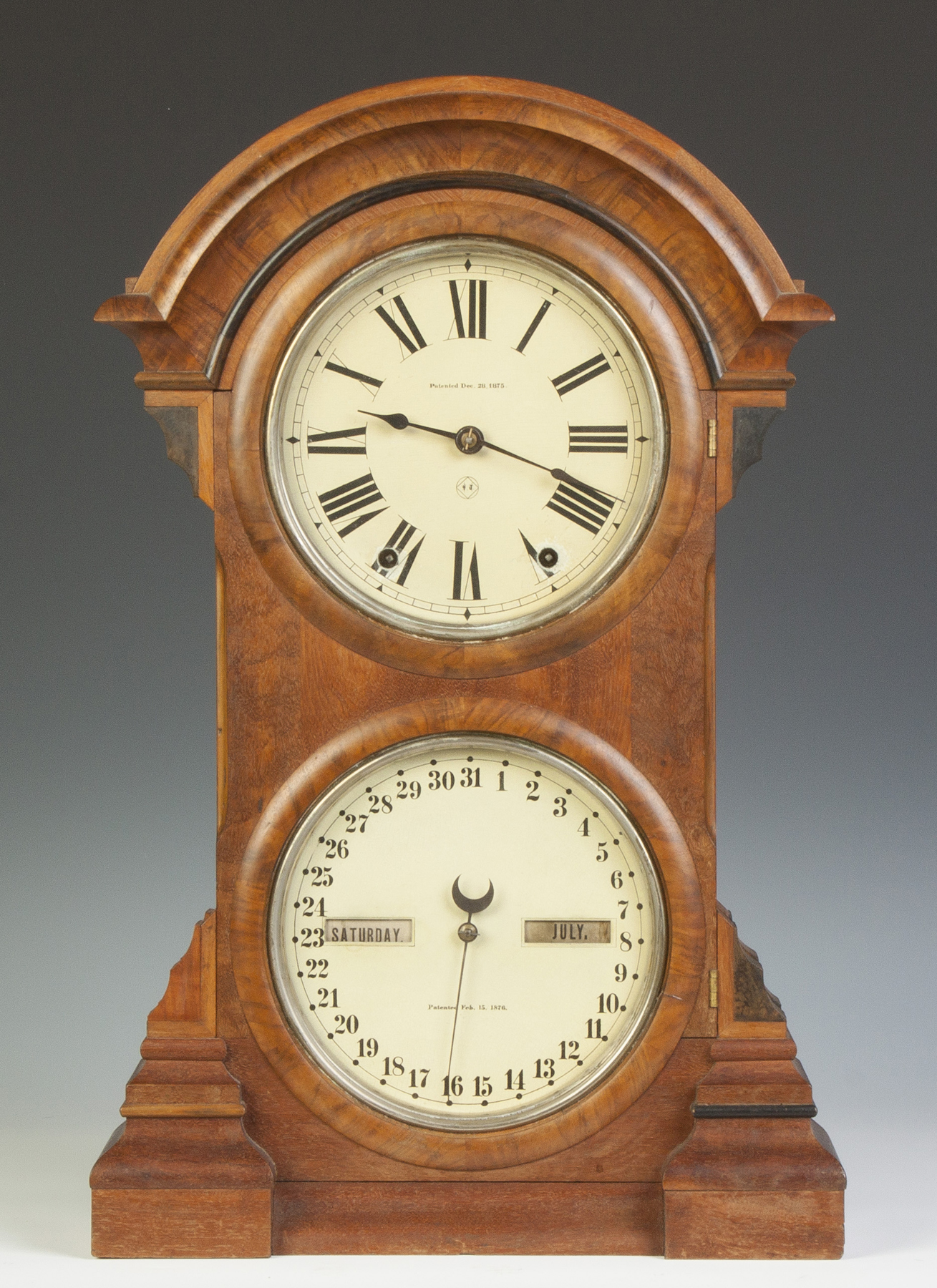 Appraisal: Seth Thomas Calendar Clock Figured walnut case old finish Original