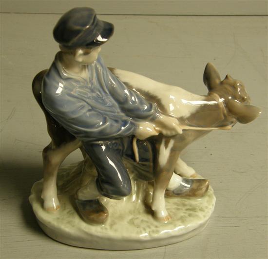 Appraisal: Copenhagen group of boy with calf h in