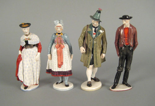 Appraisal: Four Nymphenburg porcelain figures - tallest