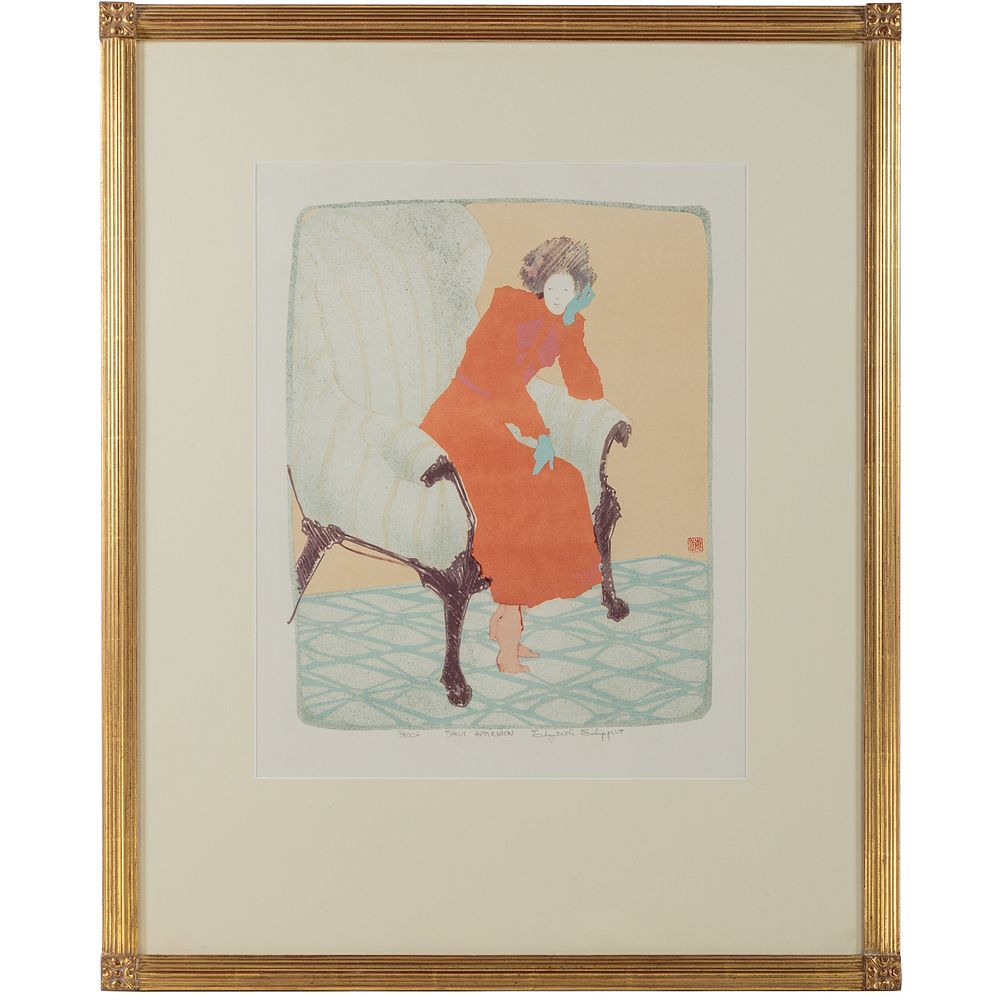 Appraisal: Elizabeth Schippert Early Afternoon lithograph American b Lithograph in colors