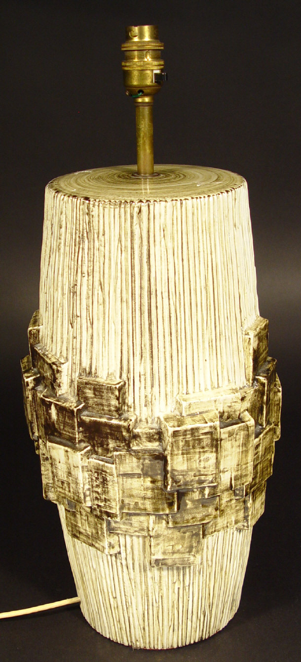 Appraisal: Chelsea studio pottery lamp base attributed to Derrick Fowler with