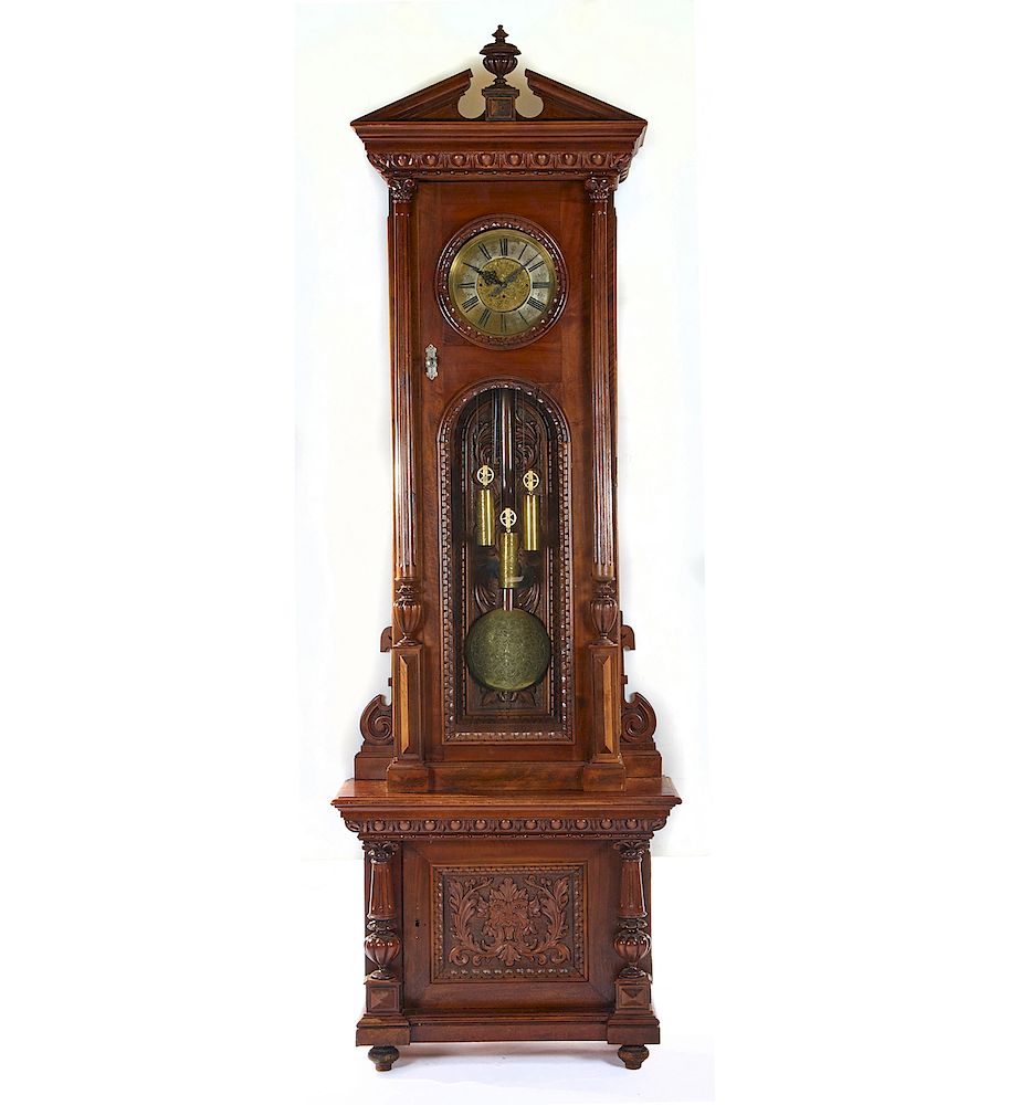 Appraisal: Vienna regulator tall case clock signed Alois Sutz Vienna regulator