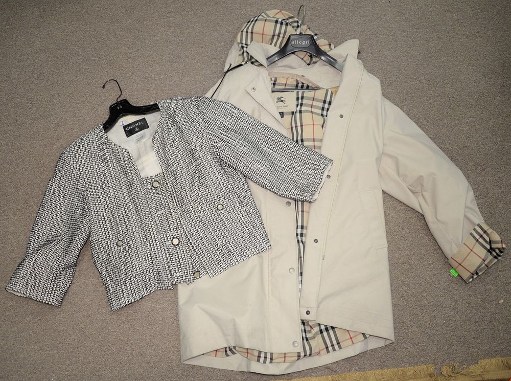 Appraisal: Two jackets to include Chanel along with Burberry trench coat