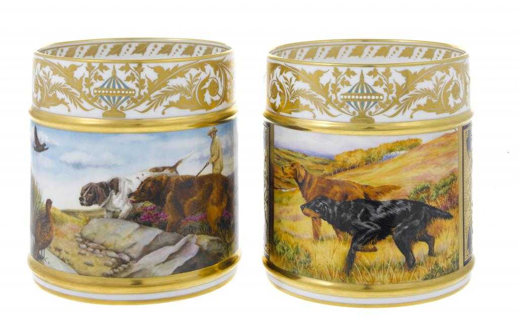 Appraisal: A PAIR OF LYNTON PORTER MUGS one decorated with a