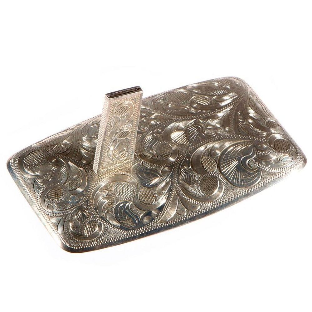 Appraisal: Miles Haworth engraved sterling silver object stand weighing approximately grams