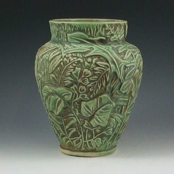 Appraisal: Weller Marvo vase in green Marked WELLER Mint tall by