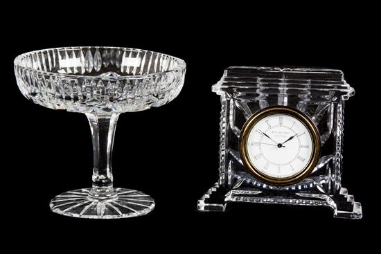 Appraisal: Sale Lot Two Pieces of Waterford Glass comprising a clock