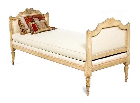 Appraisal: A Louis XVI Style Painted Daybed Height x width x