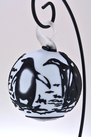 Appraisal: Pilgrim Cameo Glass Ornament On Thin Ice with Pilgrim Cameo