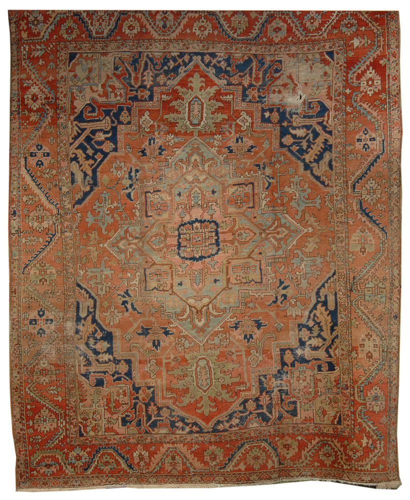 Appraisal: ORIENTAL RUG HERIZ ' x ' With gabled central medallion