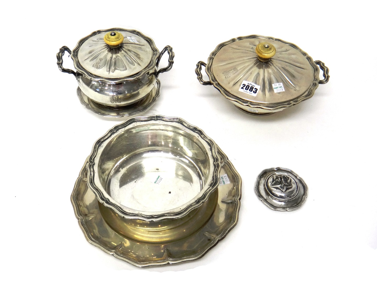 Appraisal: A collection of Austrian silver comprising a twin handled bowl