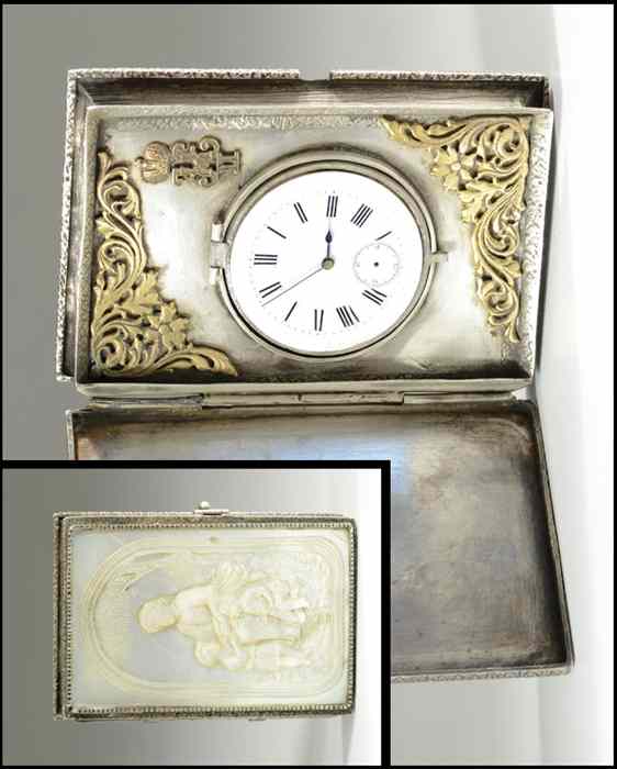 Appraisal: RUSSIAN STERLING SILVER WATCH CASE in prayer book form The