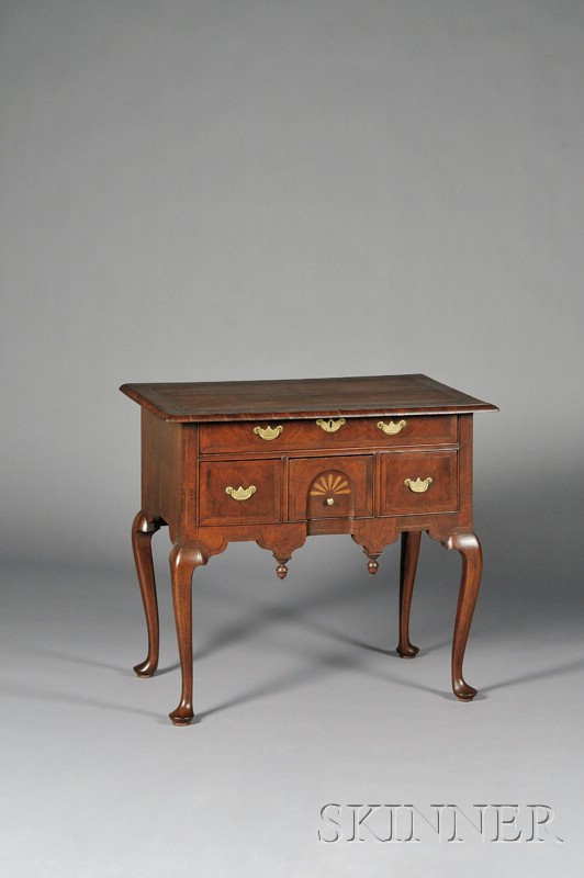 Appraisal: Queen Anne Walnut and Walnut Veneer Dressing Table Boston Massachusetts