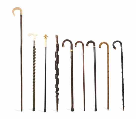 Appraisal: A Collection of Eighteen Canes and Walking Sticks primarily contemporary