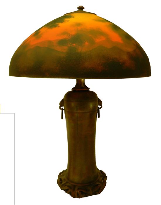 Appraisal: Handel table lamp c - dome shaped shade with reverse