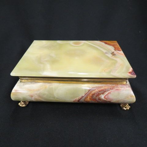 Appraisal: Onyx Dresser Box footed hinged