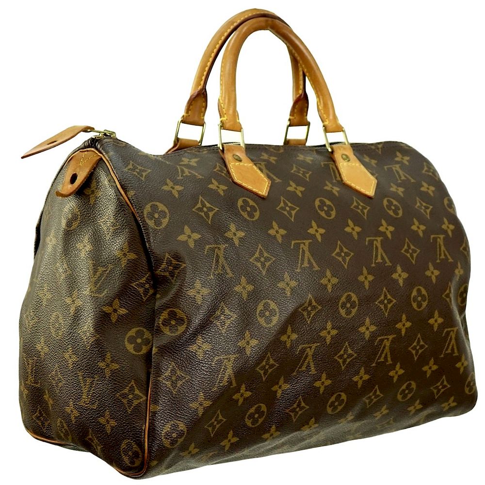 Appraisal: Louis Vuitton Brown Canvas Monogram Speedy Bag Louis Vuitton Brown