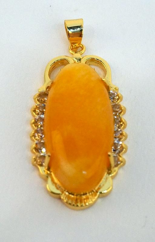 Appraisal: Yellow Jade Pendant Yellow Jade Pendant Description Yellow jade pendant