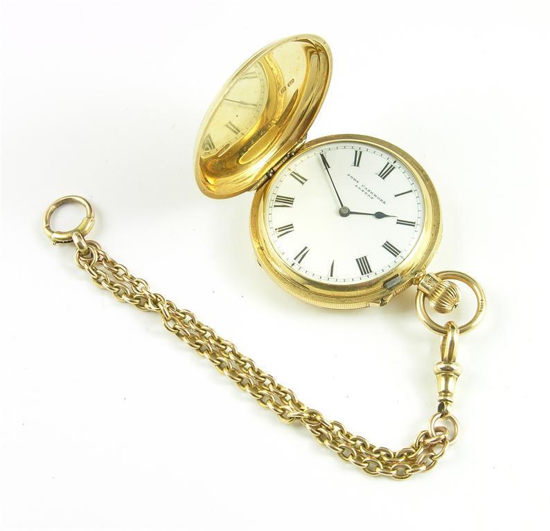 Appraisal: An ct gold hunting cased keyless lever watch