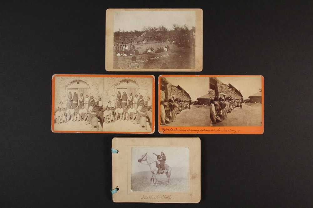 Appraisal: HISTORIC NATIVE AMERICAN PHOTOS CABINET CARD STEROVIEW CARDS SMALL ALBUM