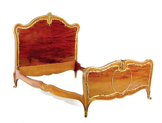 Appraisal: Louis XV style mahogany bed with gilt-bronze mounts by Francois