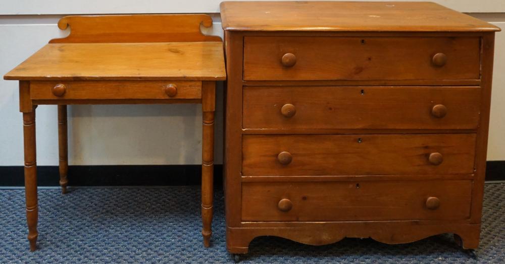 Appraisal: VICTORIAN PINE CHEST OF DRAWERS AND DRESSING TABLE CHEST X