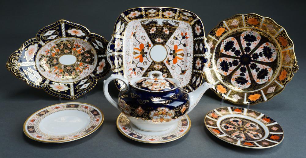 Appraisal: Six Royal Crown Derby Imari Porcelain Table Articles and Royal